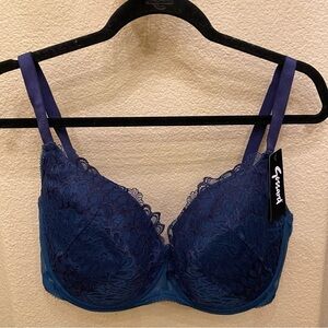 NWT~GOSSARD Women Dark Teal Lace Thin Padded Bra Size 36H
